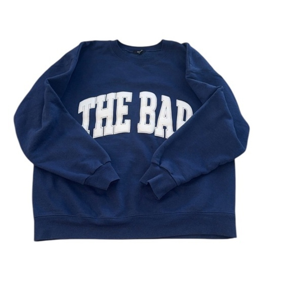 THE BAR‎ Navy & White Varsity Pullover Sweatshirt Large - Picture 3 of 9